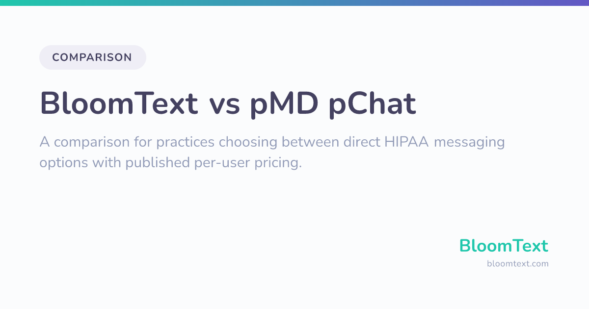 Pmd Confuse BloomText vs pMD pChat: HIPAA Messaging Comparison