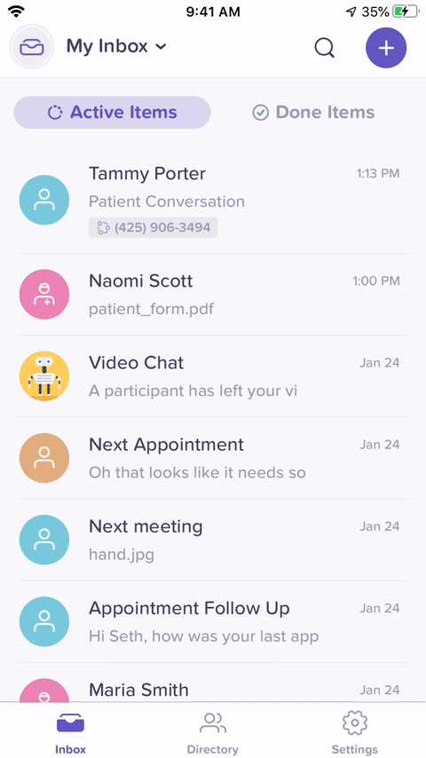 Send a message on the BloomText app